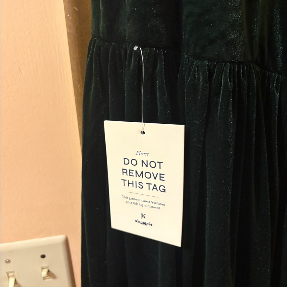 NWT Jessakae Riverwood Green Velvet Midi Dress - Picture 4 of 9